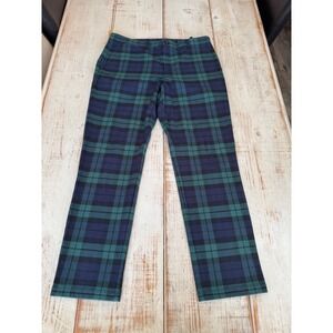 Vineyard Vines Breaker Pant Mens 35x30 Black Watch Plaid Chino Green Navy